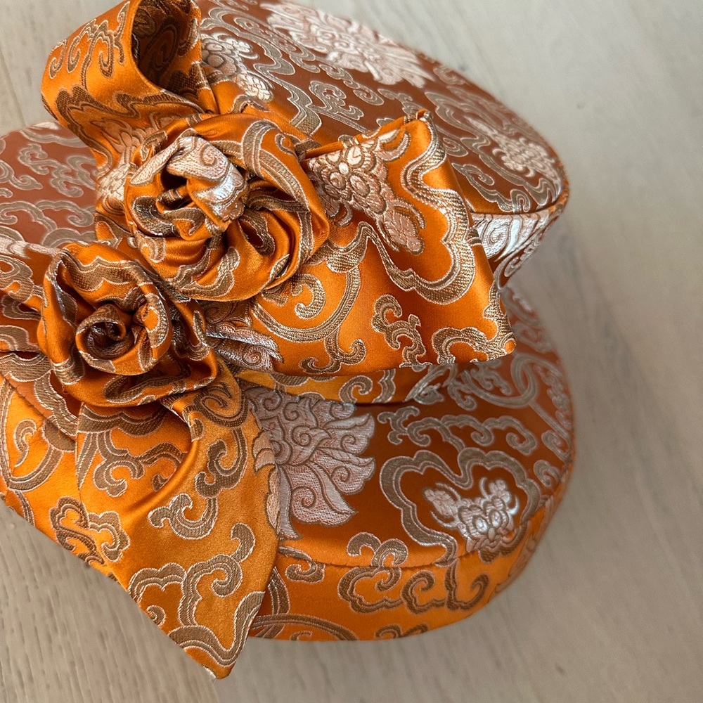 Elegant Orange Floral Women's Hat